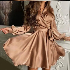 Twirl The World Long Sleeves  Dress with Belt