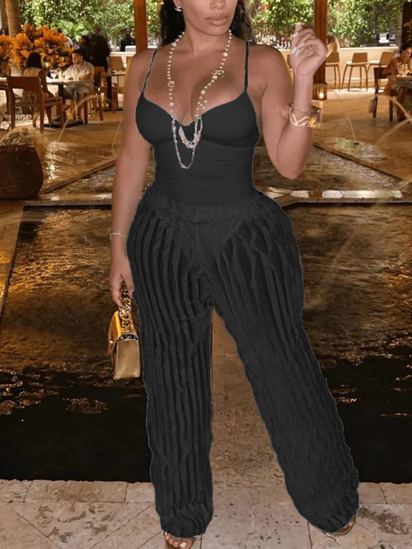 Twisted Motion Two Piece Pants Set