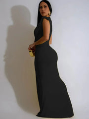 Goddess Elegant Ruched Bodycon Maxi Dress