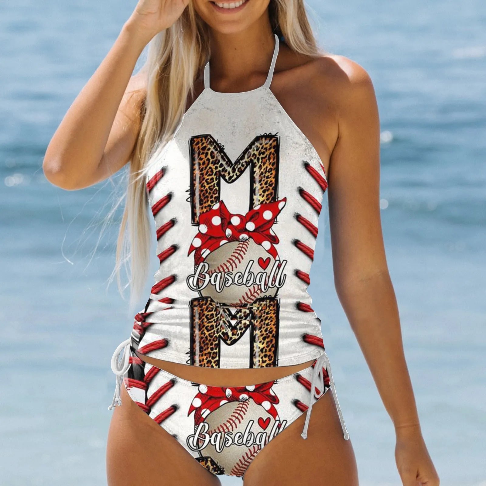 Two Piece Side Lace-Ups  Tankini