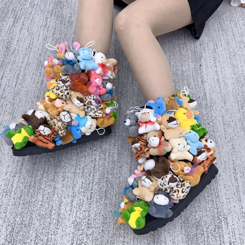 Bombass Teddy Boots covered In Stuffed Animals 1