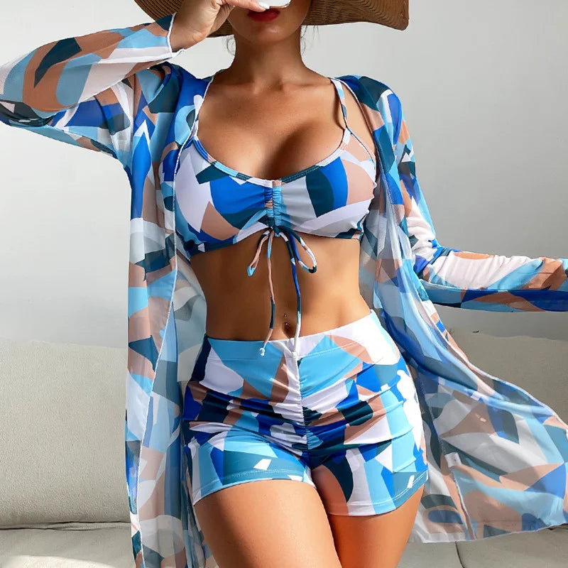 Leisurely Three-Piece Swimwear