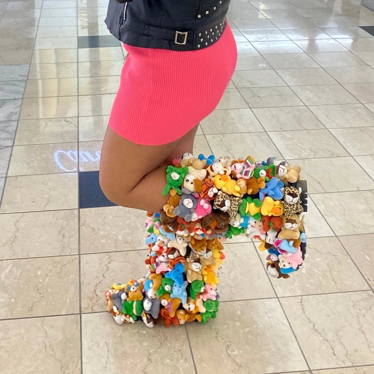 Bombass Teddy Boots covered In Stuffed Animals 1