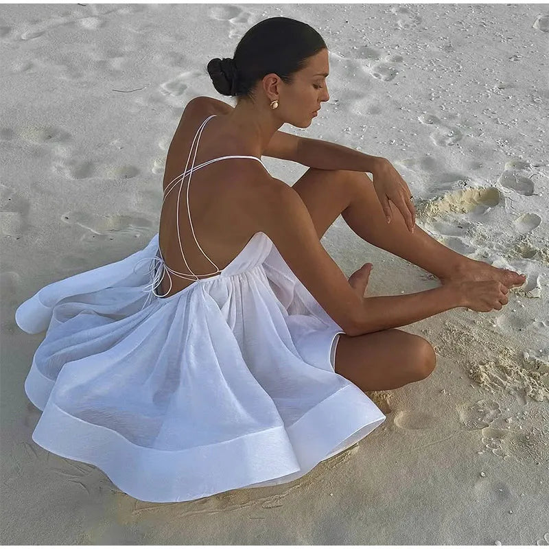 Twirl The World  Sexy Backless Lace-up Dresses