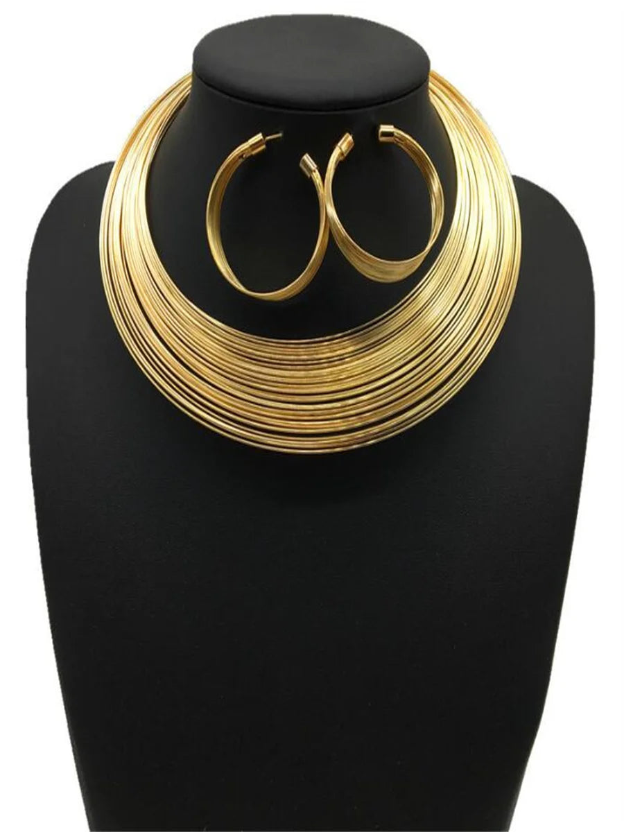 African Choker Gold-plated Four Piece Set