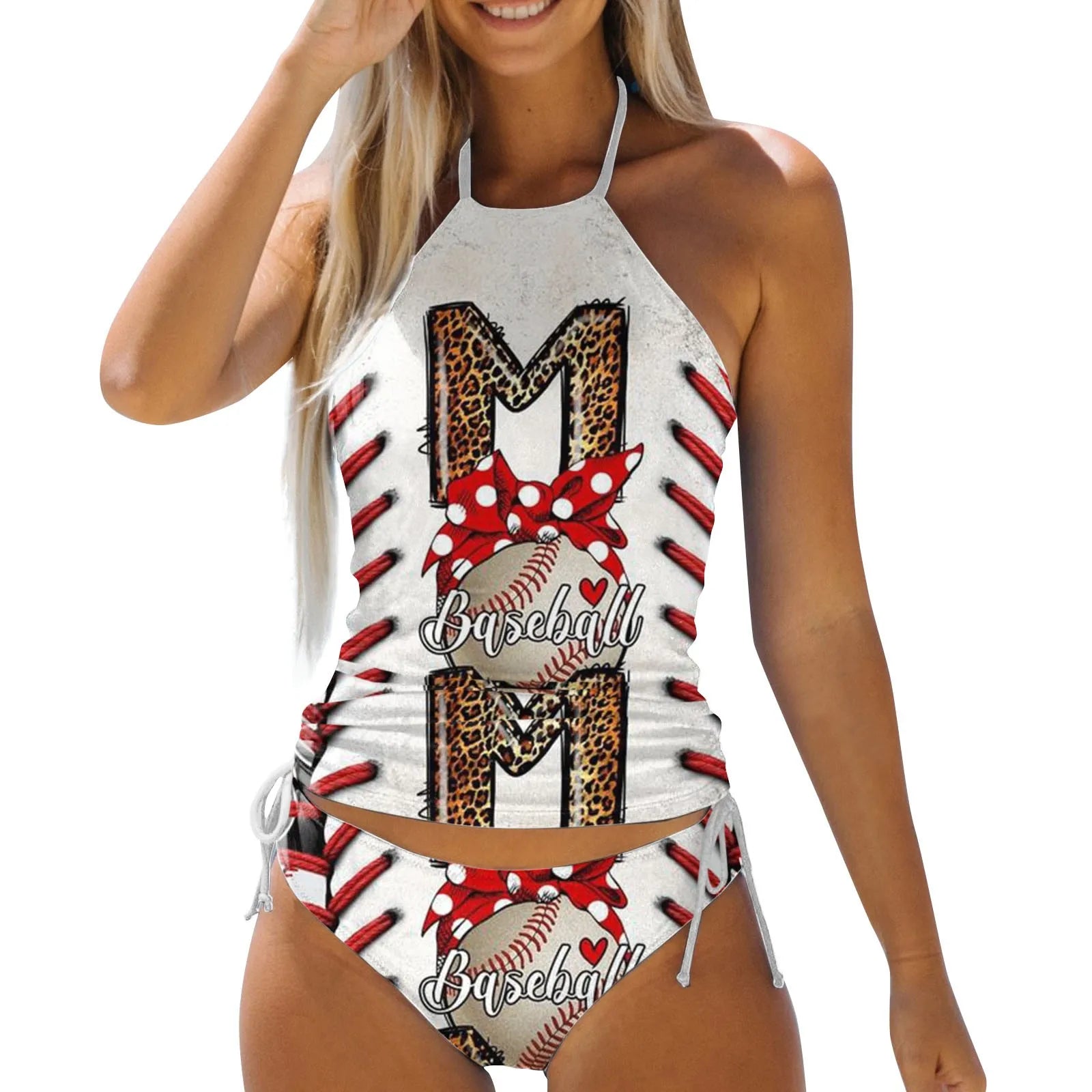 Two Piece Side Lace-Ups  Tankini