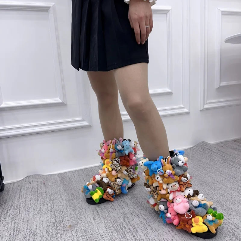 Bombass Teddy Boots covered In Stuffed Animals 1