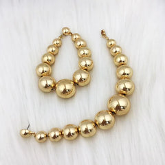 Exaggerated Gold Color Ball Beads Earrings