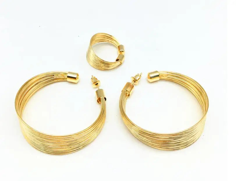 African Choker Gold-plated Four Piece Set