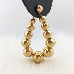 Exaggerated Gold Color Ball Beads Earrings