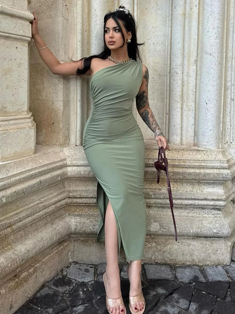 Breakfast At Tiffany's Sexy Split Sleeveless Dress