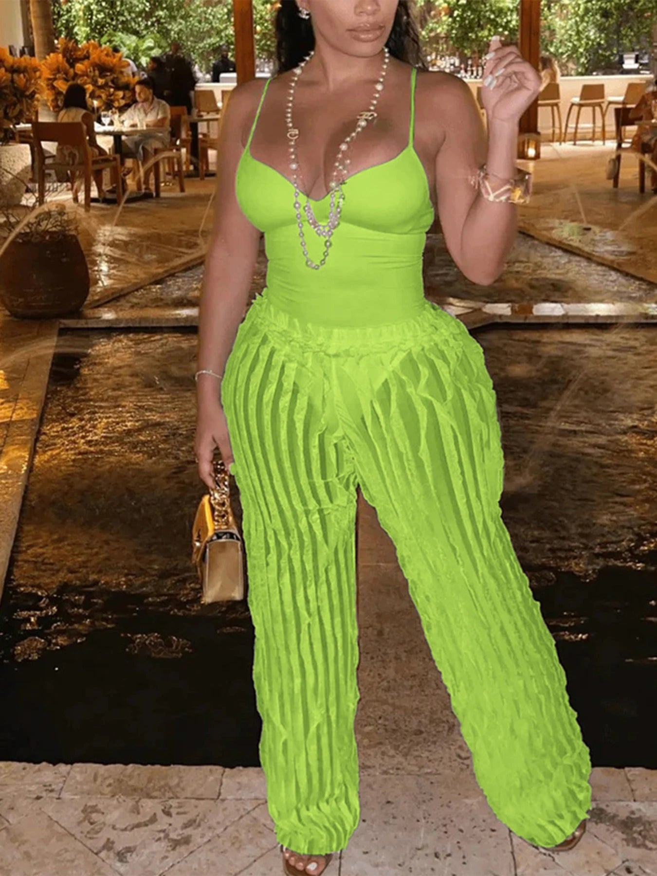 Twisted Motion Two Piece Pants Set