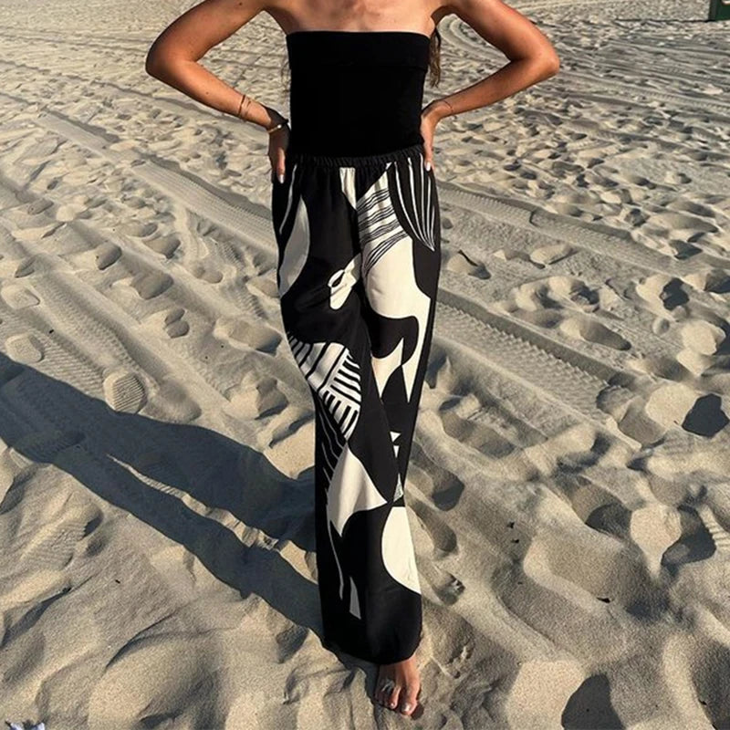 Cast Away Two Piece Elegant Wide Leg Pant Set