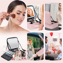 LED Mirror Cosmetic Travel  Makeup Case